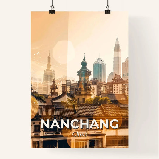 Nanchang Double Exposure Skyline Art Poster Poster