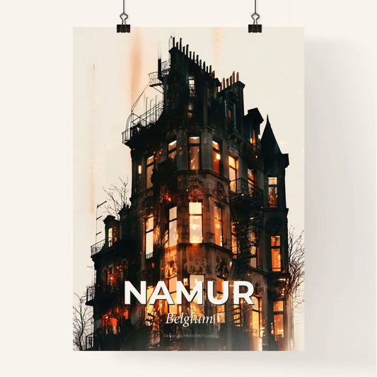 Namur's Double Exposure Cityscape Silhouette Poster Poster