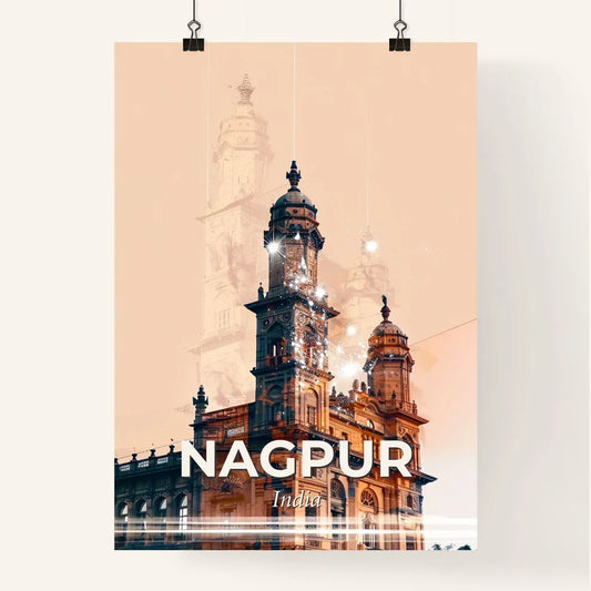 Nagpur Skyline Double Exposure Cityscape Art Poster