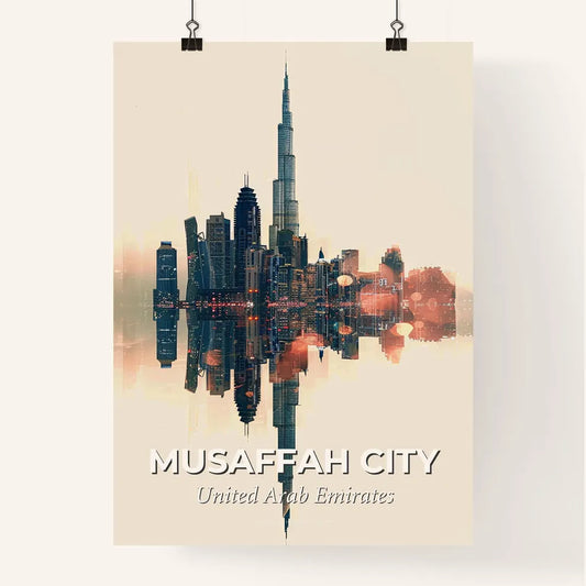 Musaffah Skyline Double Exposure Composite Art Poster Poster
