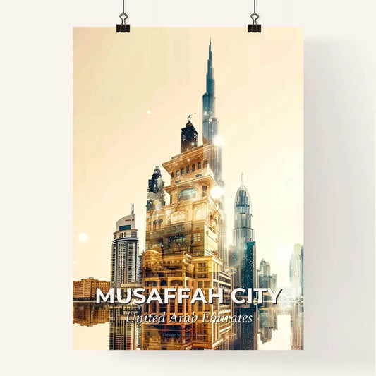Musaffah City Double Exposure Skyline Poster Poster