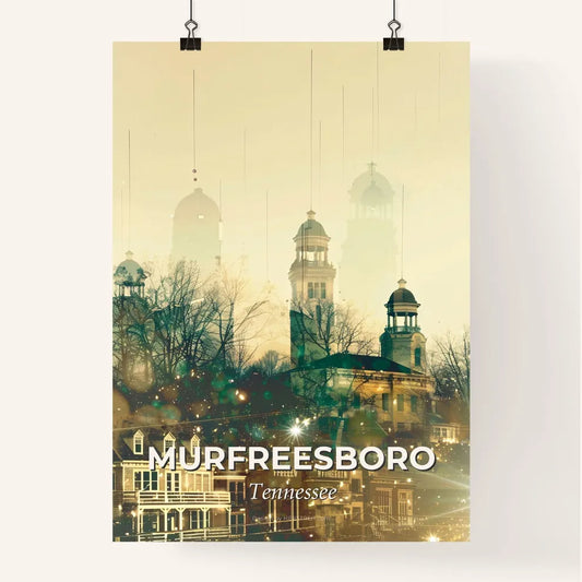 Murfreesboro Skyline Exposed on Beige Poster