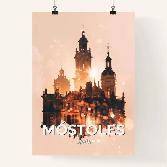 Mostoles: City Skyline Art with Local Icons Poster