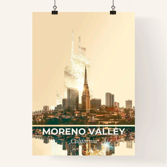 Moreno Valley Sunrise Skyline Cityscape Poster Poster