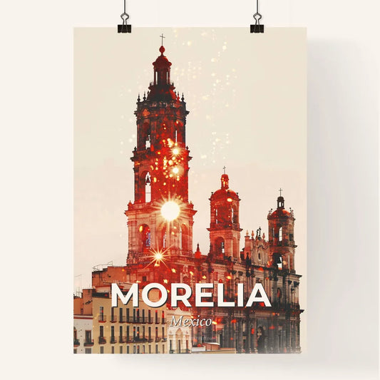 Morelia City Skyline at Sunset, Architectural Icons Composite Poster