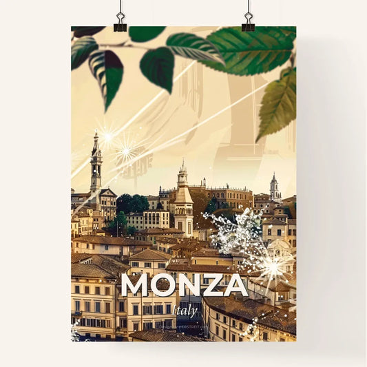Monza City Skyline Double Exposure Artwork Composite Poster