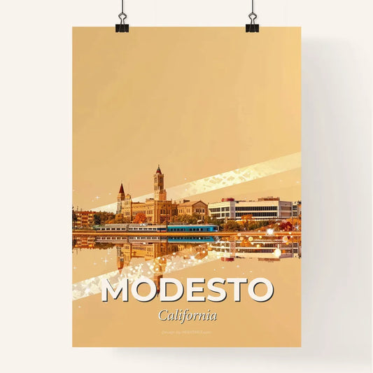 Modesto Cityscape Composite Art Print Poster