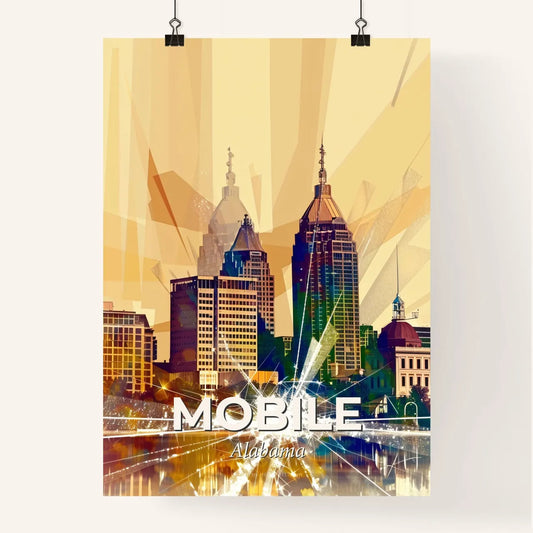 Mobile City Skyline Composite Poster Art Poster