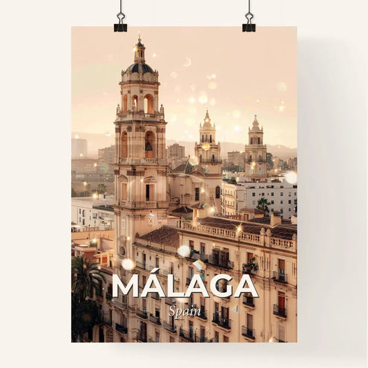 Málaga City Lights: Double Exposure Skyline Poster