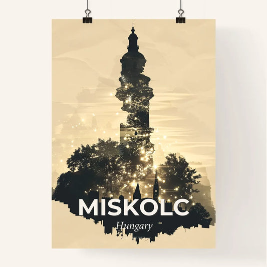 Miskolc Skyline Cityscape Double Exposure Print Poster