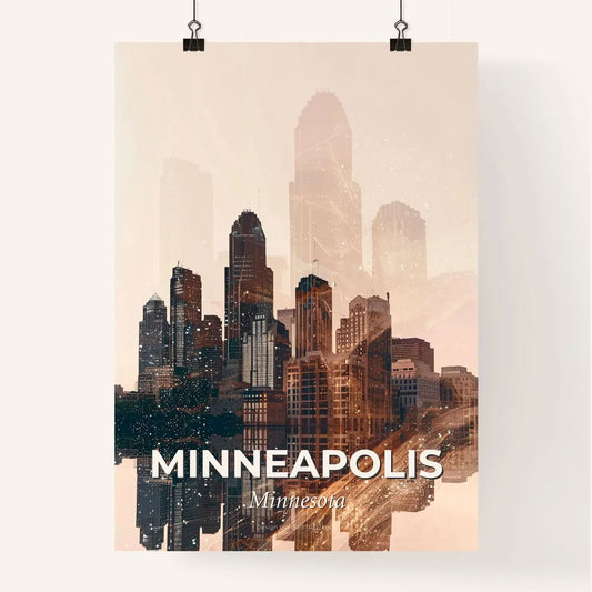 Minneapolis Skyline in Double Exposure Poster