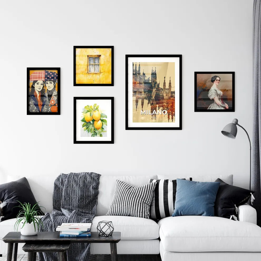 Milan Skyline Double Exposure Art Print Wall Art