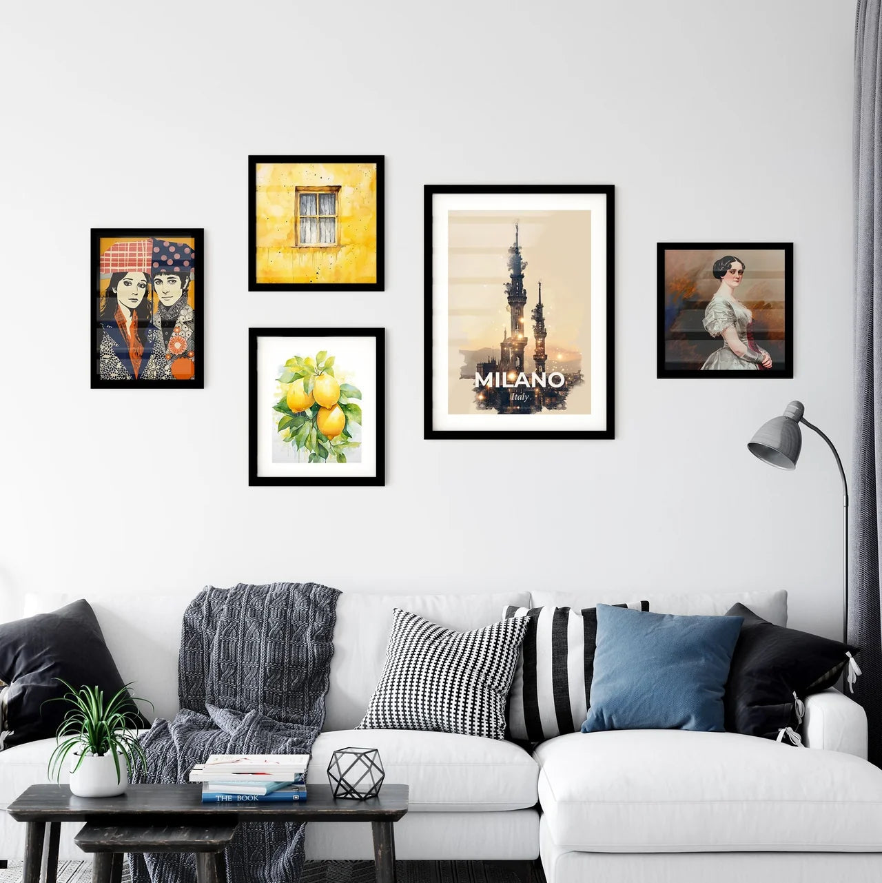 Milan Urban Icons in City Light Panorama Wall Art