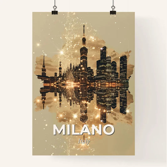Milan Skyline Double Exposure Art Composite Poster