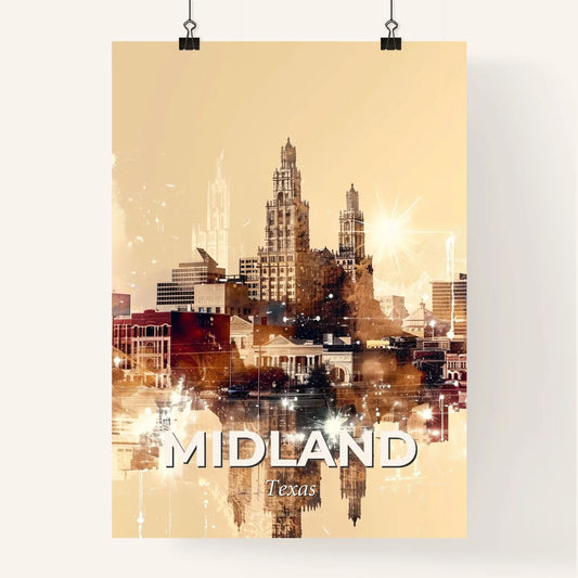Midland Skyline Double Exposure Composite Art Print Poster