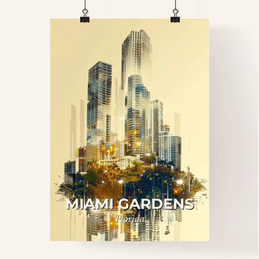 Miami Gardens Skyline Abstract Poster Art Poster