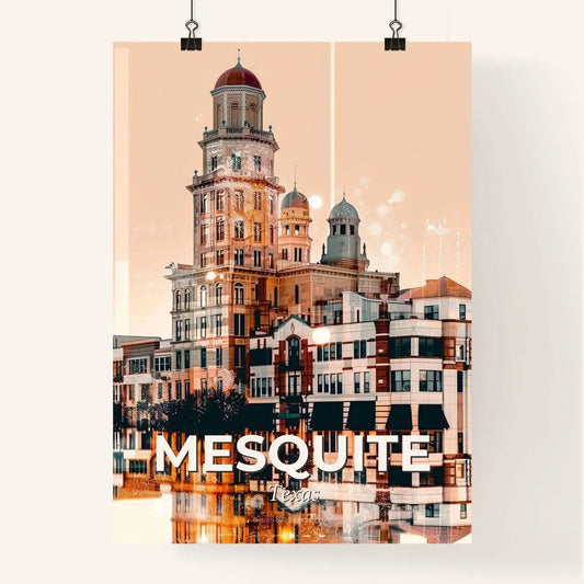 Mesquite City Skyline Panorama Poster Art Poster