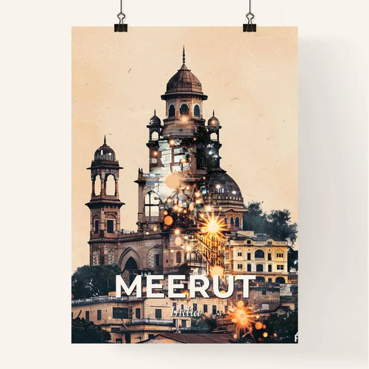 Meerut's Icons in Vibrant Tapestry Poster