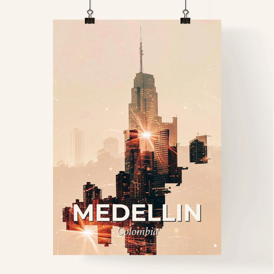 Medellin City Skyline Art Print Poster