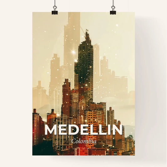 Medellin City Lights Poster Poster