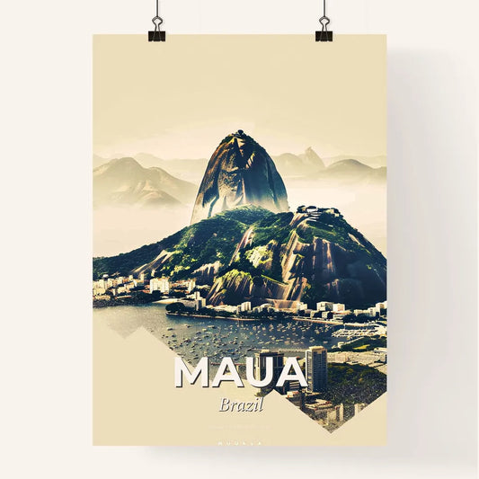 Maua Cityscape Art: Local Icons Skyline Beige Poster
