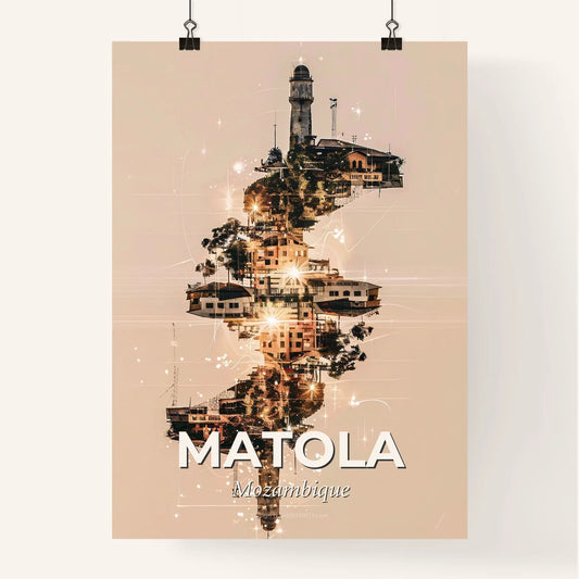 Matola Skyline Double Exposure Art Poster Poster