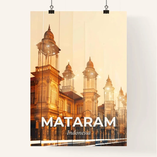 Mataram Skyline Artwork with Local Architecture Poster