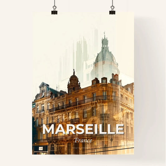 Marseille Skyline Silhouette Cityscape Poster Poster