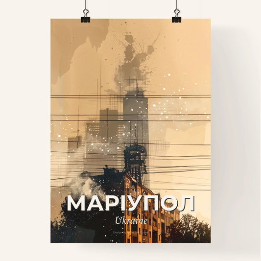 Mariupol Skyline Double Exposure Composite Art Poster Poster