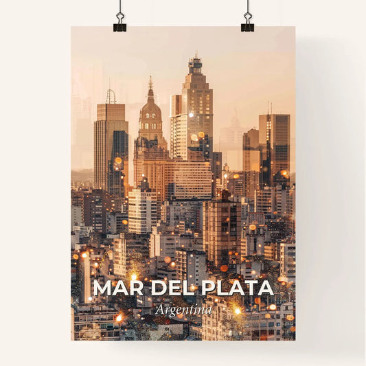 Mar del Plata: City Icons Sparkle in Double Exposure Poster