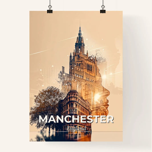 Manchester Skyline: Cityscape Sparkles Poster