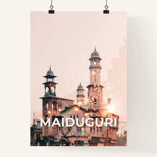 Maiduguri Cityscape Sparkles Poster Poster