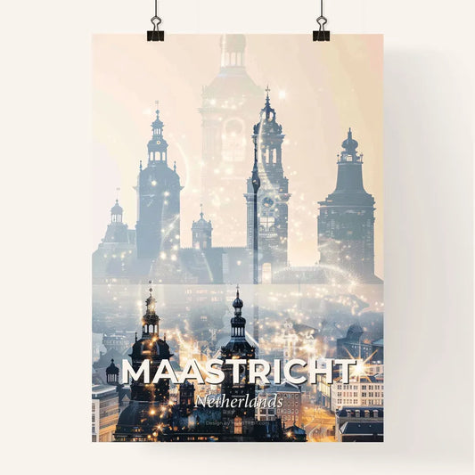 Maastricht Splendid City Skyline Night Lights Poster Poster