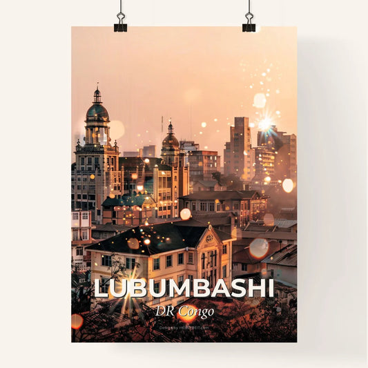 Lubumbashi Skyline Double Exposure Poster Art Poster
