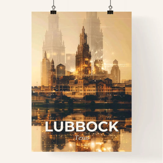 Lubbock Skyline Retro Art Vintage Poster Poster