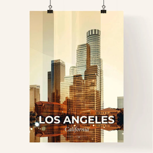 Los Angeles City Icons Double Exposure Poster Poster