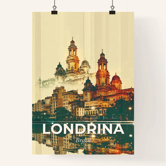 Londrina Skyline Art: Beige City Icons Poster
