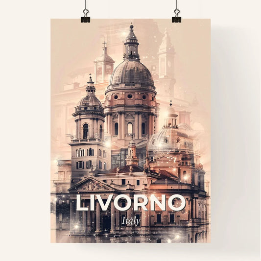 Livorno Skyline Icons Double Exposure Art Poster Poster