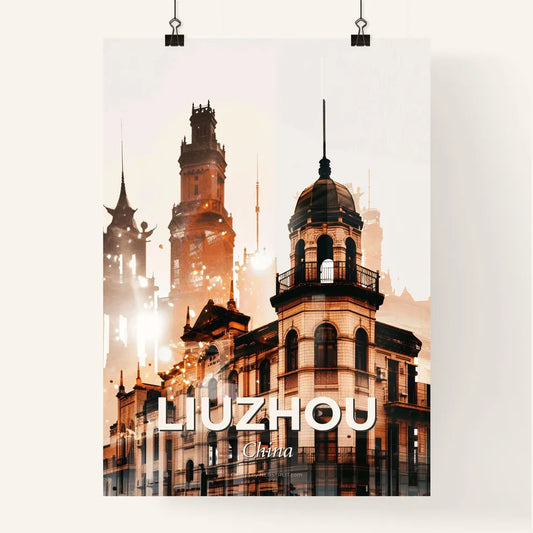 Liuzhou: Day and Night Skyline Art Poster