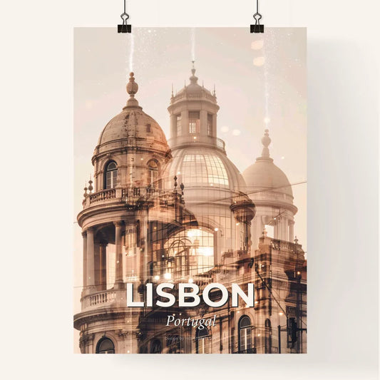 Lisbon Skyline: Double Exposure Cityscape Wonders Poster