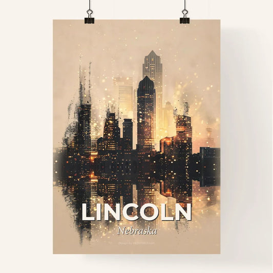 Lincoln Skyline Sparkle Composite Poster Poster