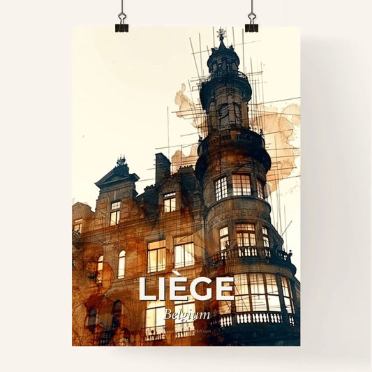 Liège Skyline Double Exposure Composite Art Poster Poster