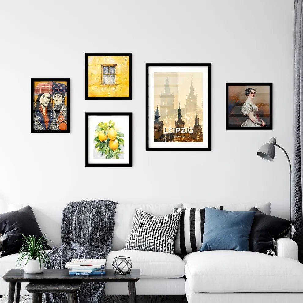 Leipzig City Lightscape Silhouette Poster Art Wall Art