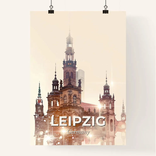Leipzig Skyline Poster: City Icons in Silhouette Poster
