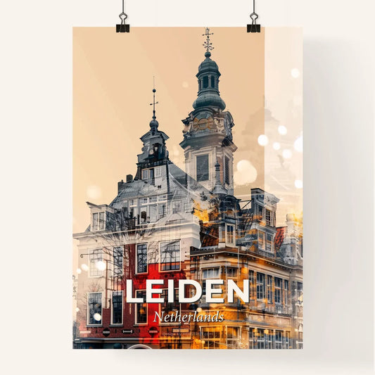 Leiden Skyline Double Exposure Art Poster Poster