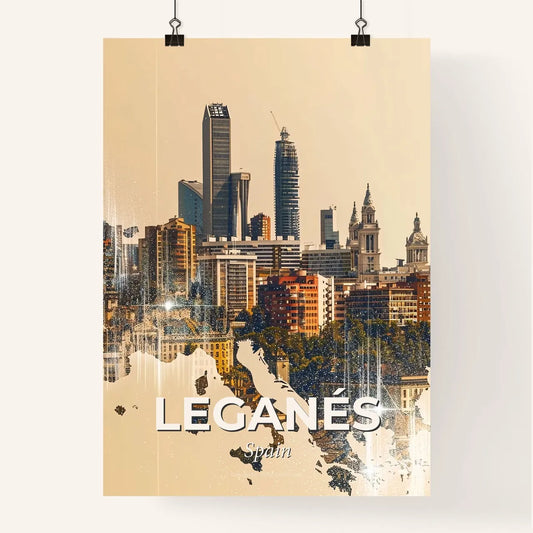 Leganés Skyline Double Exposure Art Poster Poster