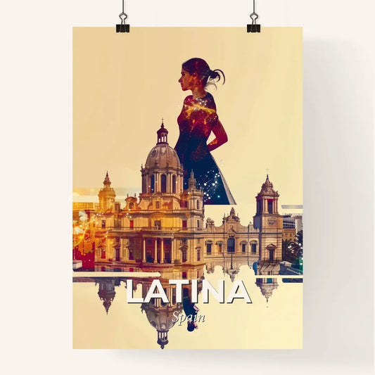 Latina Cityscape Art Poster: Local Vibes, Bright Beige Poster
