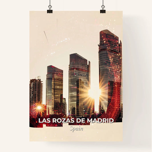 Las Rozas de Madrid: Double Exposure City Skyline Art Poster