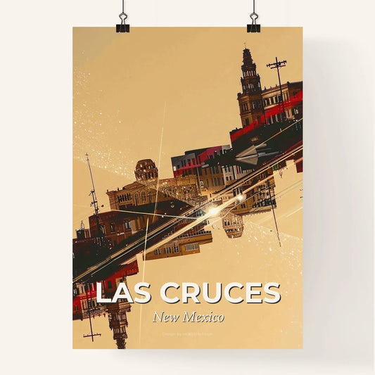 Las Cruces City Art Skyline Architectural Icons Poster Poster