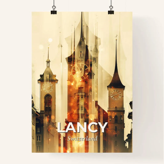 Lancy Skyline Double Exposure Art Print Poster